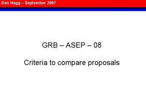 Den Hagg September 2007 GRB ASEP 08 Criteria