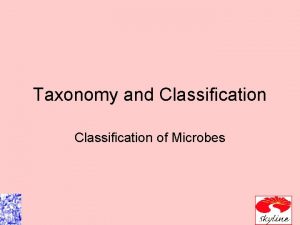 Taxonomy and Classification of Microbes Taxonomy Science of