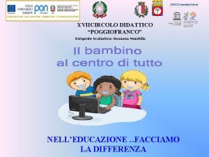 XVIICIRCOLO DIDATTICO POGGIOFRANCO Dirigente Scolastico Rosanna Monitillo NELLEDUCAZIONE