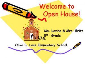 Welcome to Open House Ms Levine Mrs Britt