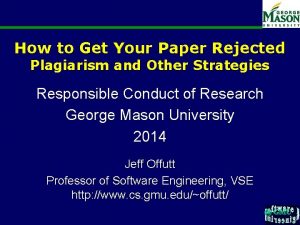 How to Get Your Paper Rejected Plagiarism and