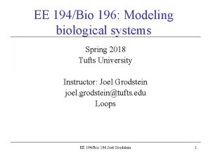 EE 194Bio 196 Modeling biological systems Spring 2018