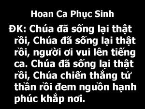 Hoan Ca Phc Sinh K Cha sng li