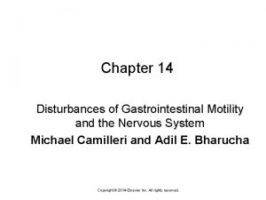 Chapter 14 Disturbances of Gastrointestinal Motility and the