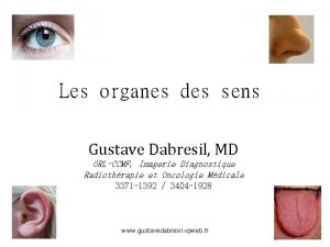 Les organes des sens Gustave Dabresil MD ORLCCMF