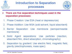Separation procedures