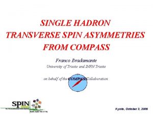 SINGLE HADRON TRANSVERSE SPIN ASYMMETRIES FROM COMPASS Franco
