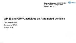 F Guichard Informal document GRSG116 45 116 th