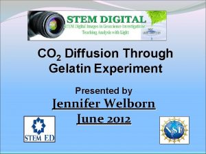 CO 2 Diffusion Through Gelatin Experiment Presented by