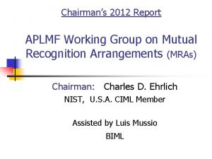 Chairmans 2012 Report APLMF Working Group on Mutual