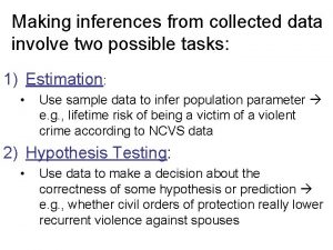 Making inferences from collected data involve two possible