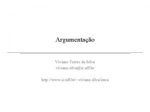 Argumentao Viviane Torres da Silva viviane silvaic uff