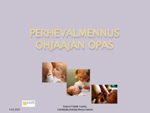 PERHEVALMENNUS OHJAAJAN OPAS 14 6 2021 Selev Paletti