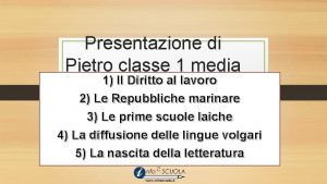 Presentazione classe 1 media