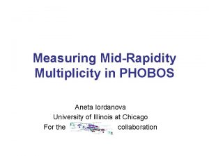 Measuring MidRapidity Multiplicity in PHOBOS Aneta Iordanova University