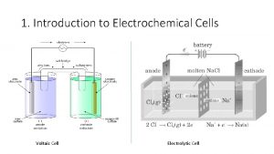 1 Introduction to Electrochemical Cells Voltaic Cell Electrolytic