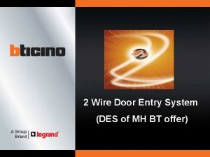 2 Wire Door Entry System DES of MH