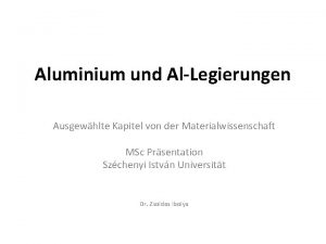 Aluminium und AlLegierungen Ausgewhlte Kapitel von der Materialwissenschaft