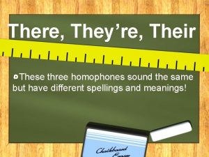 There Theyre Their These three homophones sound the