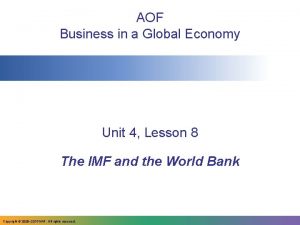 AOF Business in a Global Economy Unit 4