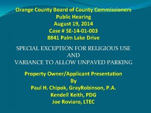 Orange County Board of County Commissioners Public Hearing