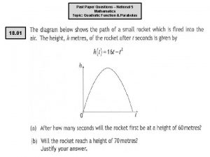 Past Paper Questions National 5 Mathematics Topic Quadratic