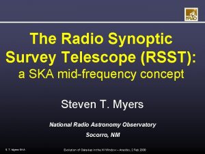 The Radio Synoptic Survey Telescope RSST a SKA