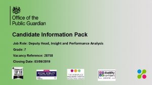 Candidate Information Pack Job Role Deputy Head Insight