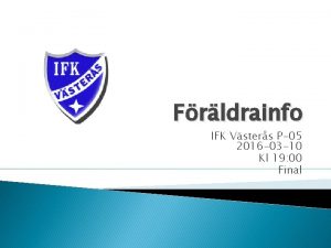 Frldrainfo IFK Vsters P05 2016 03 10 Kl
