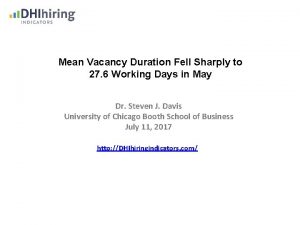 Mean Vacancy Duration Fell Sharply to 27 6