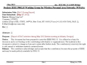 May 2012 doc IEEE 802 15 12 0295