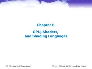 Chapter 6 GPU Shaders and Shading Languages CG