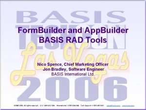 Form Builder and App Builder BASIS RAD Tools