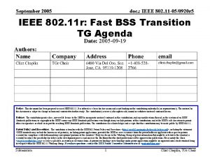 September 2005 doc IEEE 802 11 050920 r