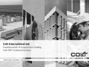 Colt International Ltd Fundamentals of Evaporative Cooling Colt