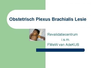 Obstetrisch Plexus Brachialis Lesie Revalidatiecentrum i s m