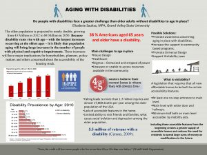 AGING WITH DISABILITIES Do people with disabilities face