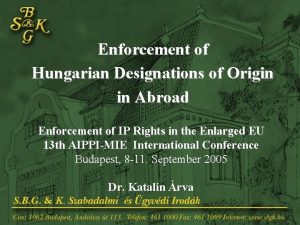 Enforcement of Hungarian Designations of Origin in Abroad