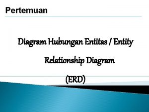 Pertemuan Diagram Hubungan Entitas Entity Relationship Diagram ERD