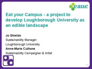 Eat your Campus a project to develop Loughborough