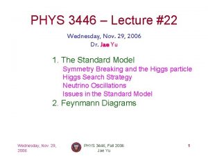 PHYS 3446 Lecture 22 Wednesday Nov 29 2006