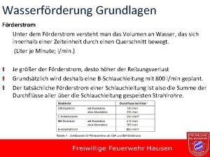 Wasserfrderung Grundlagen Frderstrom Unter dem Frderstrom versteht man