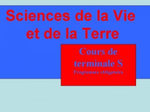 Sciences de la Vie et de la Terre