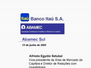 Banco Ita S A Abamec Sul 13 de