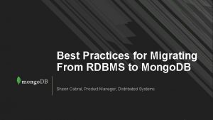 Best Practices for Migrating From RDBMS to Mongo