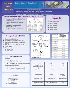 MAPLD 2005 Paper 195 Venkateswaran Nagarajan Arvind M