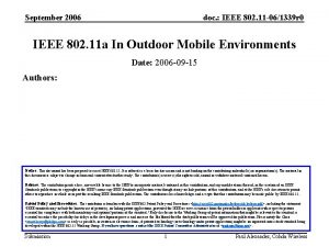 September 2006 doc IEEE 802 11 061339 r
