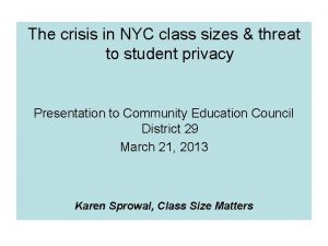 The crisis in NYC class sizes threat to