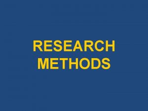 RESEARCH METHODS CLASSIFICATION OF RESEARCH Four main dimensions