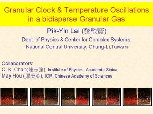 Granular Clock Temperature Oscillations in a bidisperse Granular